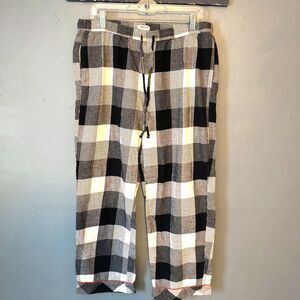Madewell Pajama Pants Womens L Blue Plaid Flannel Nautical Cozy Sleep PJs Lounge